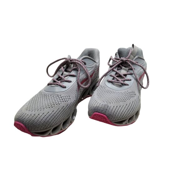 tiamou womens fabric/mesh grey and pink cushioned running shoes. size 10m - Picture 3 of 6
